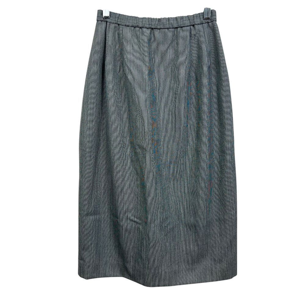 Vtg Pendleton Classic Womens Wool Long Skirt Stretch Elastic Waist Lined Gray 6*